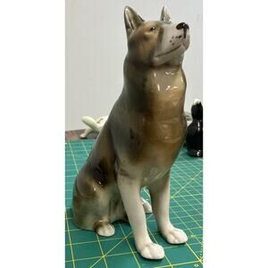 Vtg Royal Dux German Shepherd Porcelain Figurine NOC2025JM